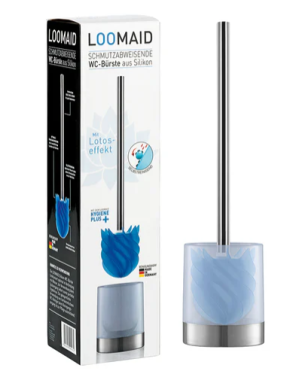 LOOMAID Silikon WC-Bürste Blau / Edelstahl, 09423